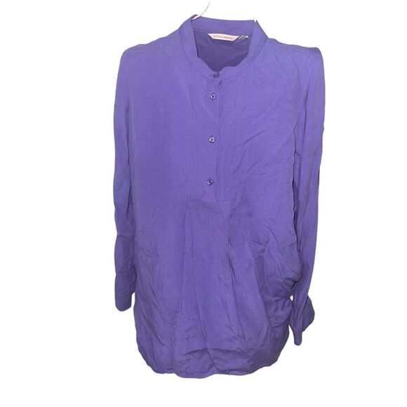 Nice Soft Surroundings Tunic Blouse  Purple/blue quarter button Womens Size PL 1 - Picture 2 of 8